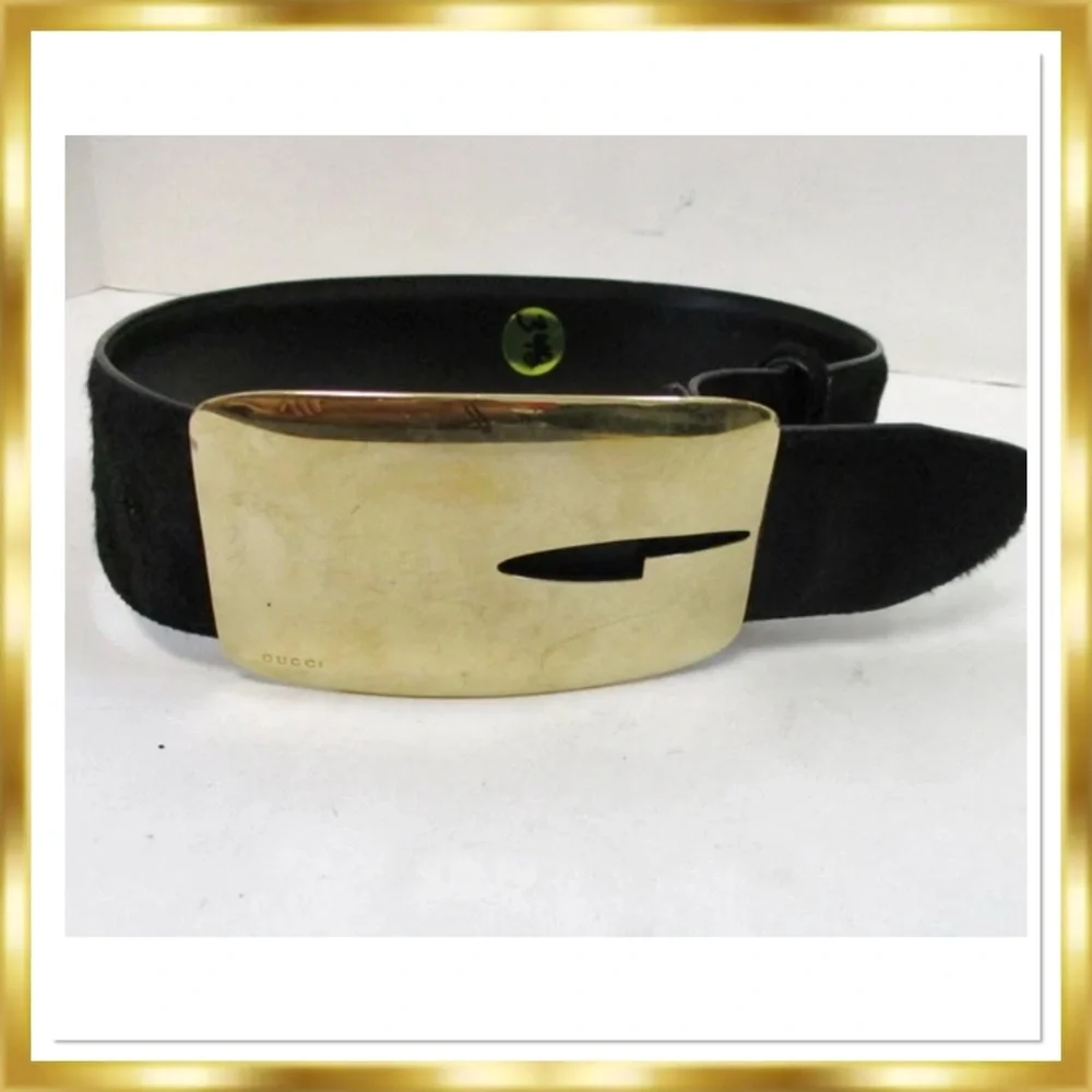 Gucci Pony Hair Large Logo Belt size XS - Picture 5 of 11